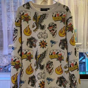 Men’s Retro Style Tattoo Crew Neck Sweatshirt